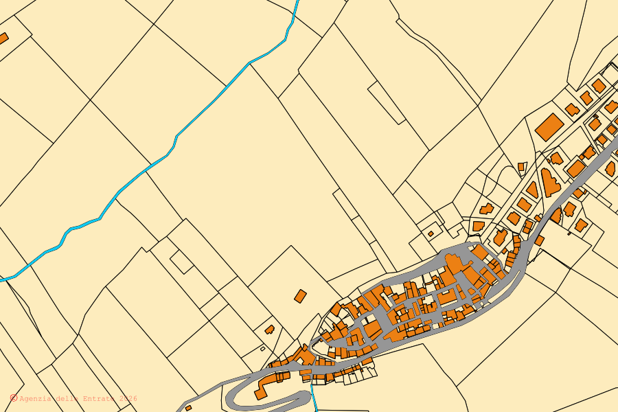 Mappa catastale del centro di Lapedona: particelle e fabbricati, cartografia Agenzia delle Entrate