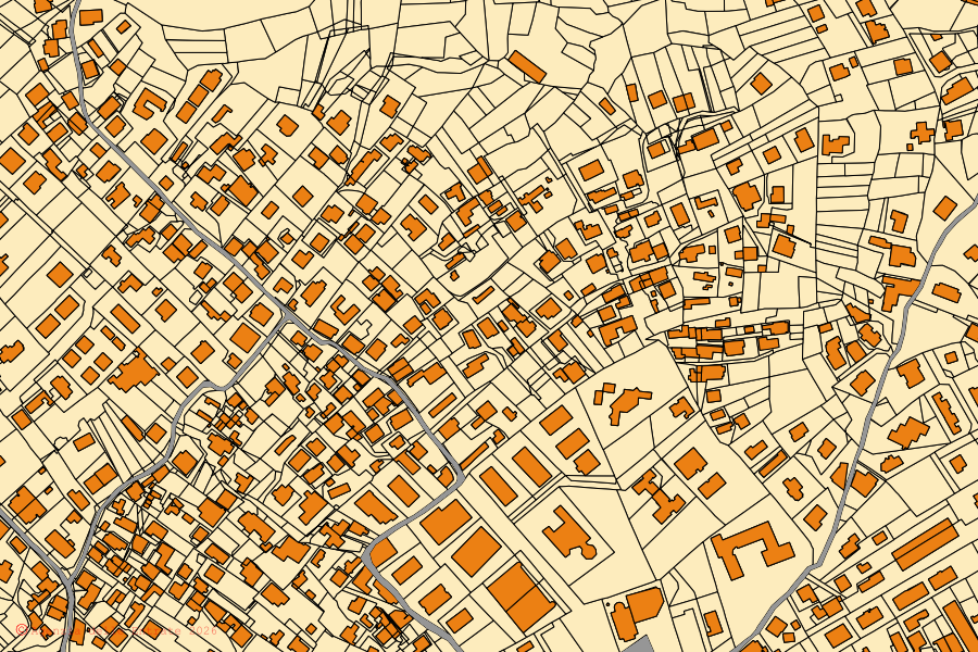 Mappa catastale del centro di Lariano: particelle e fabbricati, cartografia Agenzia delle Entrate