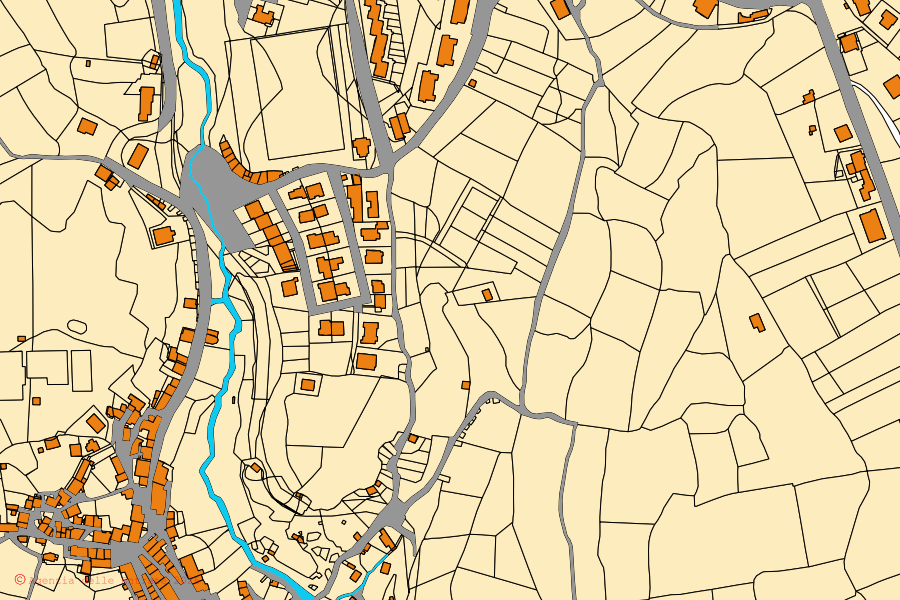Mappa catastale del centro di Latera: particelle e fabbricati, cartografia Agenzia delle Entrate