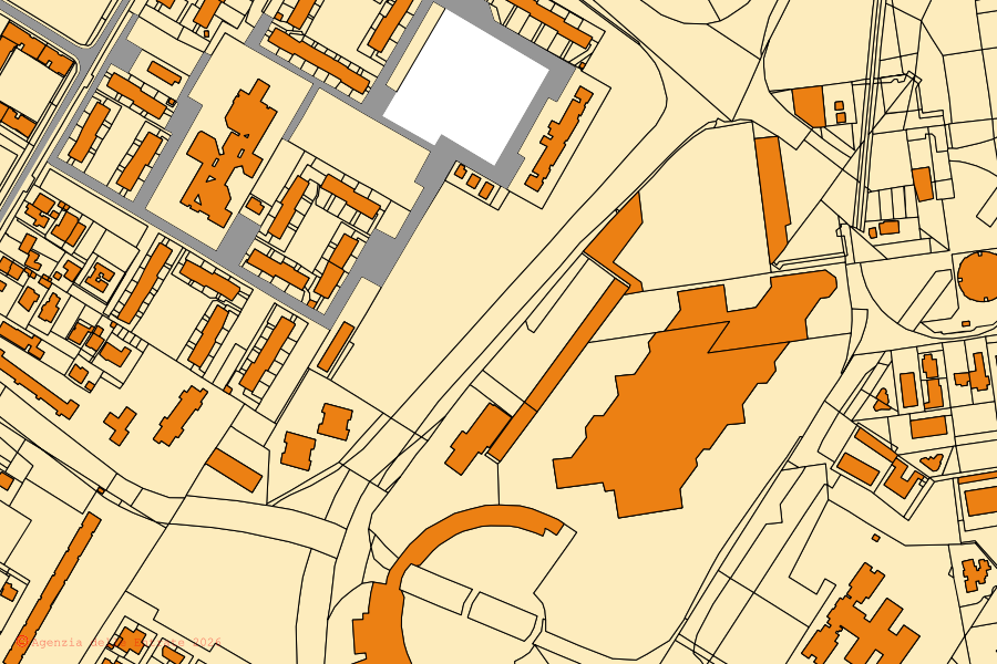 Mappa catastale del centro di Latina: particelle e fabbricati, cartografia Agenzia delle Entrate