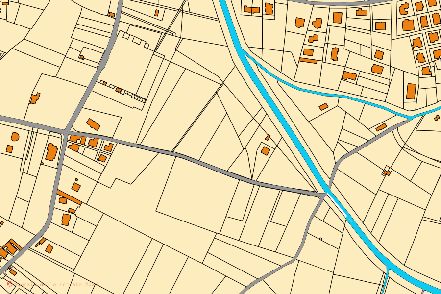 Mappa catastale del centro di Lauro: particelle e fabbricati, cartografia Agenzia delle Entrate