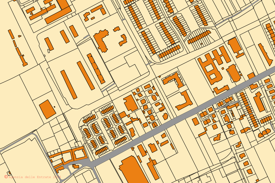 Mappa catastale del centro di Legnano: particelle e fabbricati, cartografia Agenzia delle Entrate
