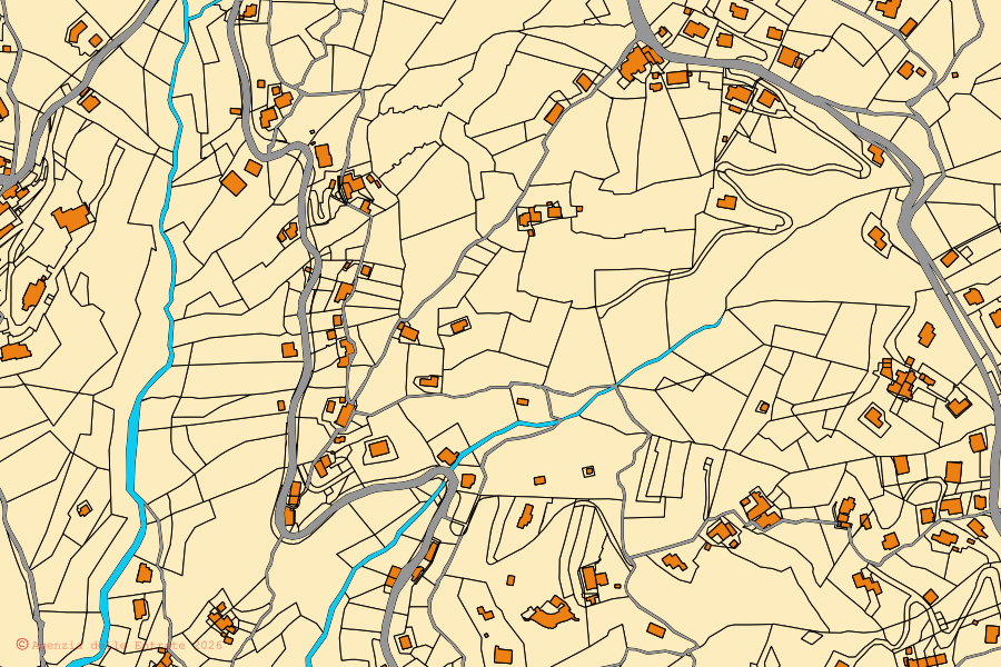 Mappa catastale del centro di Leivi: particelle e fabbricati, cartografia Agenzia delle Entrate