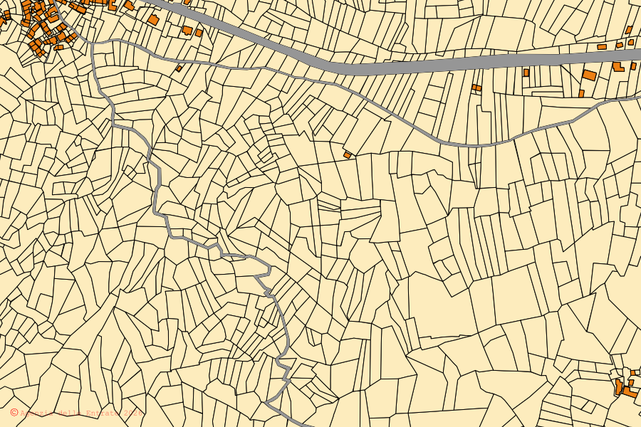 Mappa catastale del centro di Lemie: particelle e fabbricati, cartografia Agenzia delle Entrate