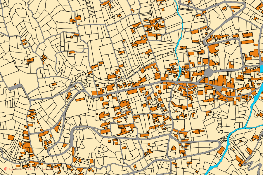 Mappa catastale del centro di Leni: particelle e fabbricati, cartografia Agenzia delle Entrate