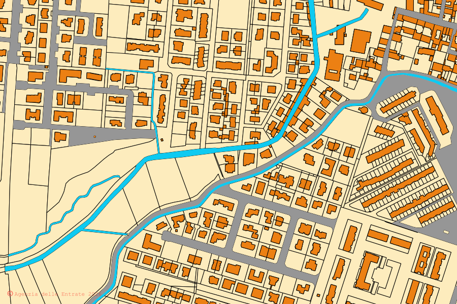 Mappa catastale del centro di Leno: particelle e fabbricati, cartografia Agenzia delle Entrate