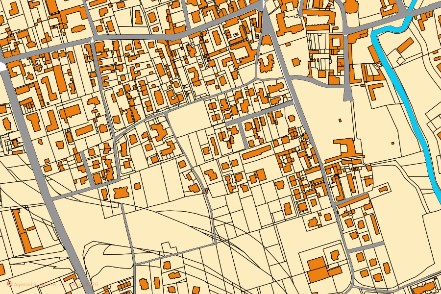Mappa catastale del centro di Lentate sul Seveso: particelle e fabbricati, cartografia Agenzia delle Entrate