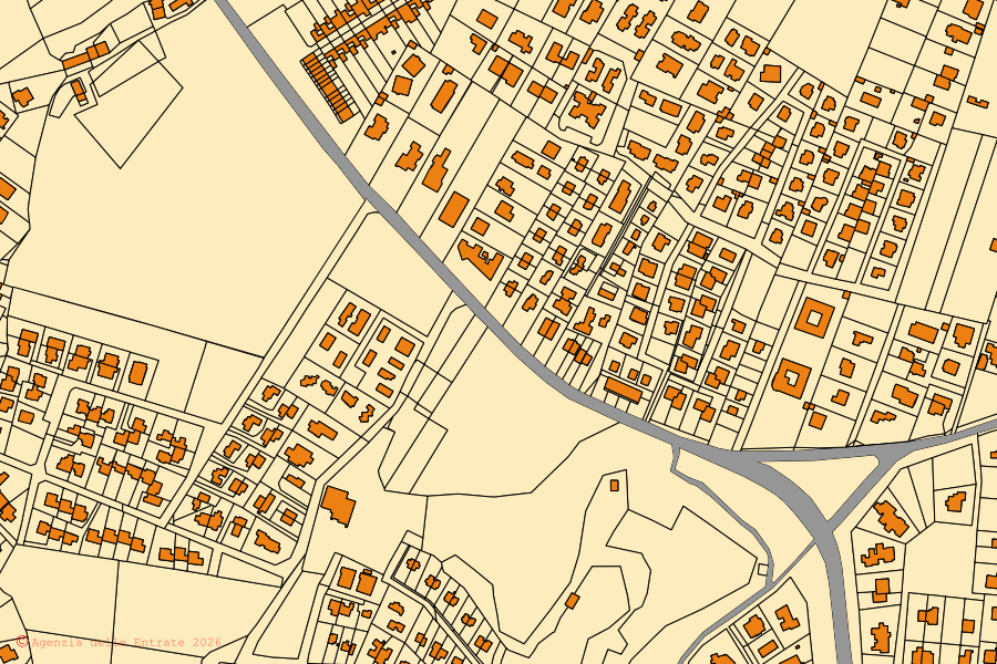 Mappa catastale del centro di Leporano: particelle e fabbricati, cartografia Agenzia delle Entrate