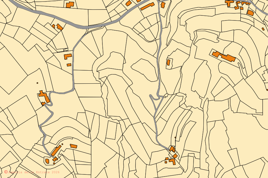 Mappa catastale del centro di Lequio Berria: particelle e fabbricati, cartografia Agenzia delle Entrate