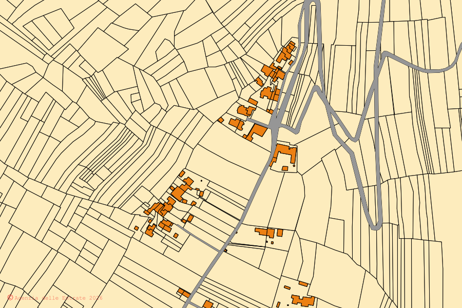 Mappa catastale del centro di Lequio Tanaro: particelle e fabbricati, cartografia Agenzia delle Entrate
