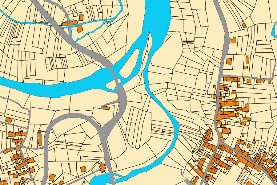 Mappa catastale del centro di Lesegno: particelle e fabbricati, cartografia Agenzia delle Entrate