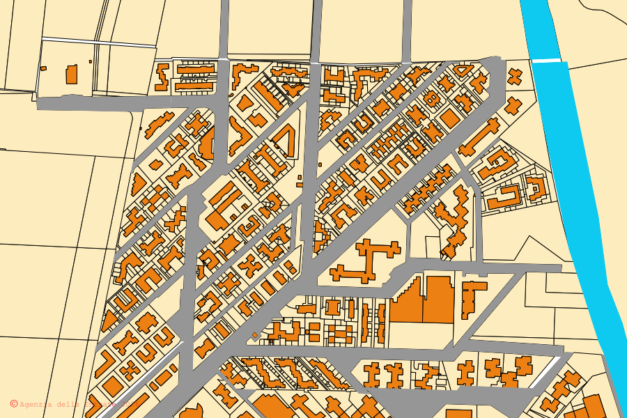 Mappa catastale del centro di Lesina: particelle e fabbricati, cartografia Agenzia delle Entrate