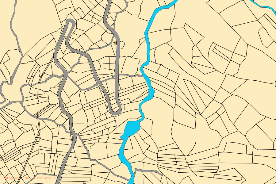 Mappa catastale del centro di Lettopalena: particelle e fabbricati, cartografia Agenzia delle Entrate