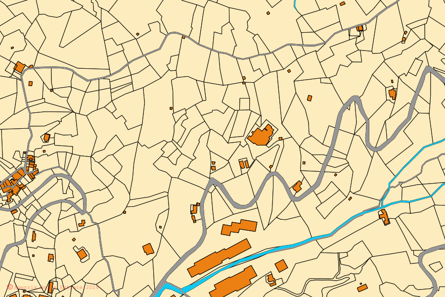 Mappa catastale del centro di Levanto: particelle e fabbricati, cartografia Agenzia delle Entrate