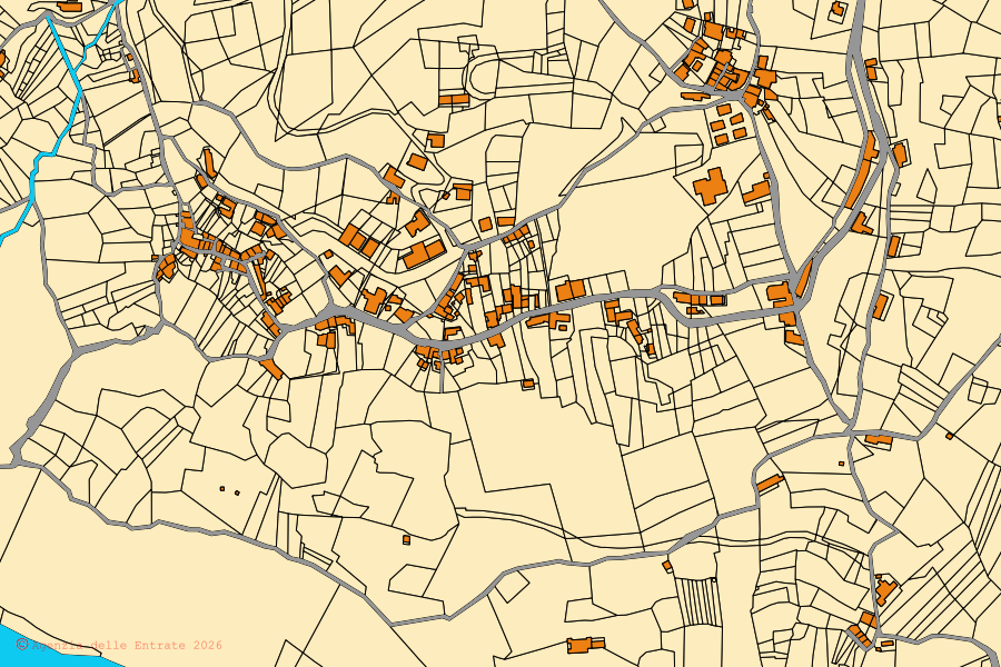 Mappa catastale del centro di Librizzi: particelle e fabbricati, cartografia Agenzia delle Entrate