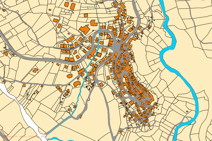 Mappa catastale del centro di Licenza: particelle e fabbricati, cartografia Agenzia delle Entrate