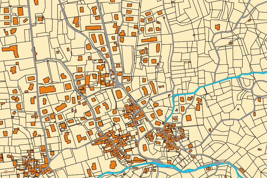 Mappa catastale del centro di Lierna: particelle e fabbricati, cartografia Agenzia delle Entrate