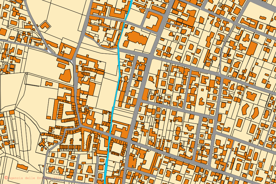 Mappa catastale del centro di Limbiate: particelle e fabbricati, cartografia Agenzia delle Entrate