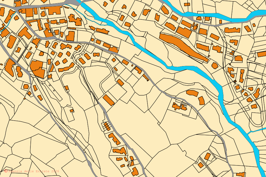Mappa catastale del centro di Limone Piemonte: particelle e fabbricati, cartografia Agenzia delle Entrate