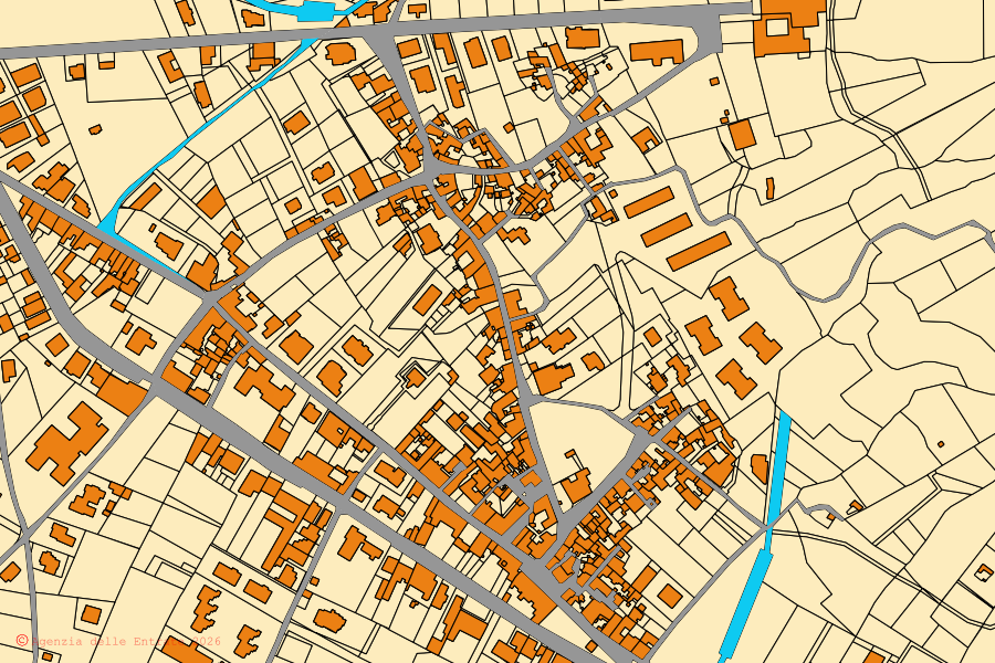Mappa catastale del centro di Liveri: particelle e fabbricati, cartografia Agenzia delle Entrate