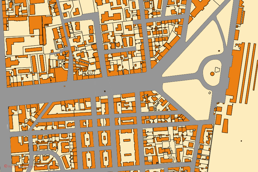 Mappa catastale del centro di Livorno: particelle e fabbricati, cartografia Agenzia delle Entrate