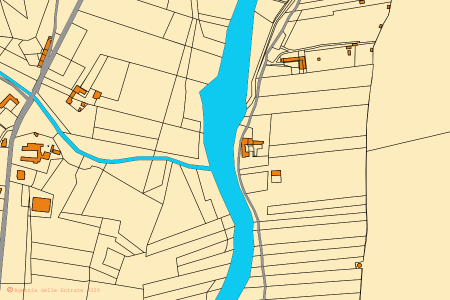 Mappa catastale del centro di Loazzolo: particelle e fabbricati, cartografia Agenzia delle Entrate