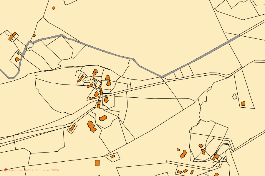 Mappa catastale del centro di Loiri Porto San Paolo: particelle e fabbricati, cartografia Agenzia delle Entrate