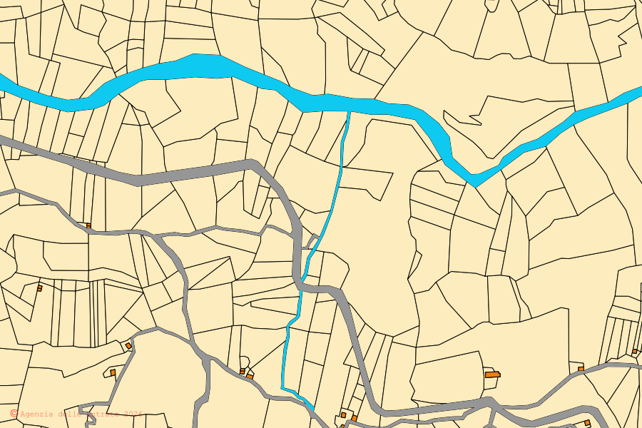 Mappa catastale del centro di Longano: particelle e fabbricati, cartografia Agenzia delle Entrate