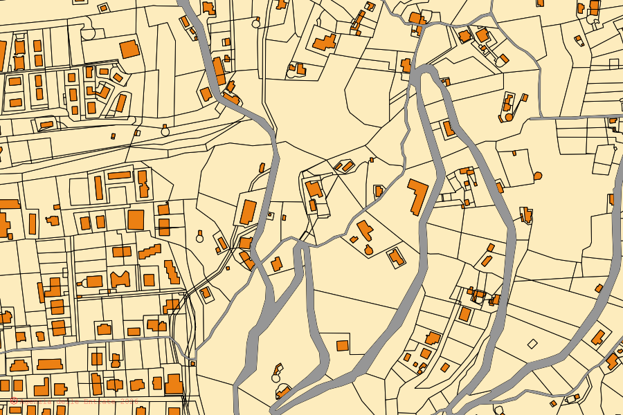Mappa catastale del centro di Longobardi: particelle e fabbricati, cartografia Agenzia delle Entrate