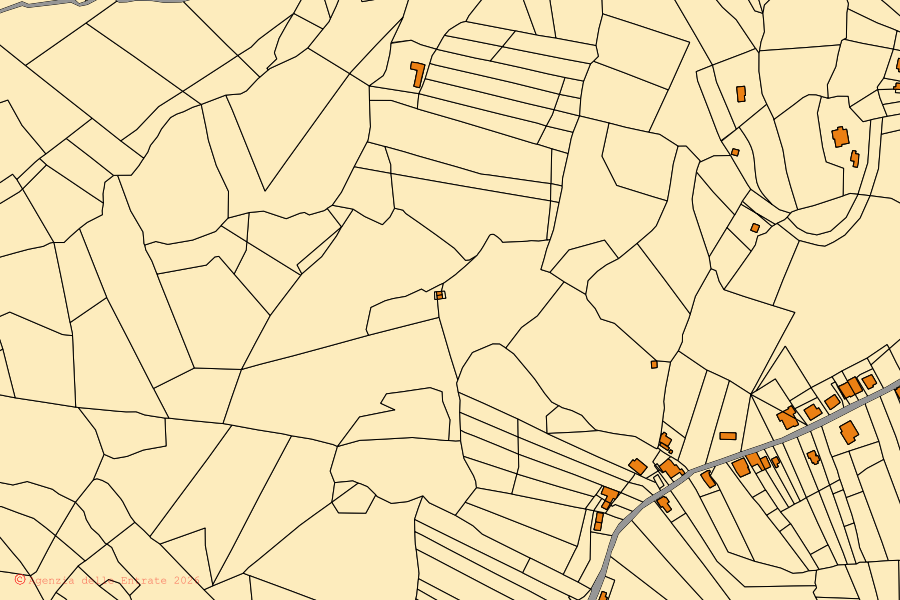 Mappa catastale del centro di Longone Sabino: particelle e fabbricati, cartografia Agenzia delle Entrate