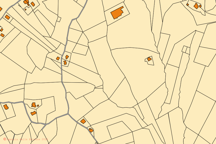Mappa catastale del centro di Loro Piceno: particelle e fabbricati, cartografia Agenzia delle Entrate
