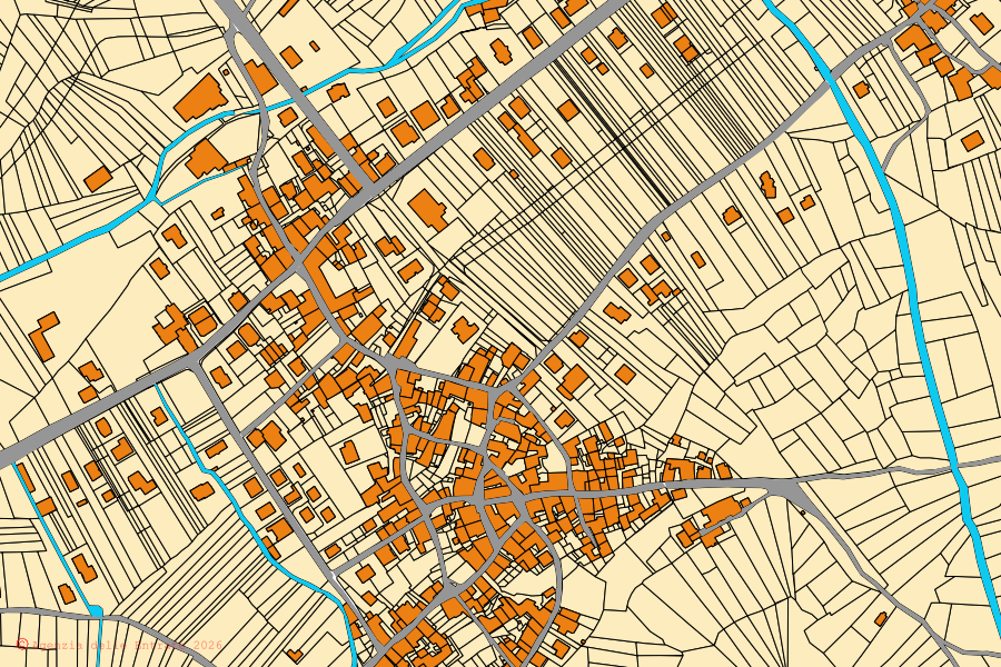 Mappa catastale del centro di Lovero: particelle e fabbricati, cartografia Agenzia delle Entrate