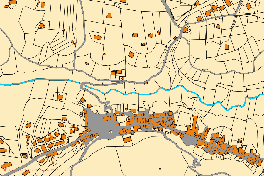 Mappa catastale del centro di Lubriano: particelle e fabbricati, cartografia Agenzia delle Entrate