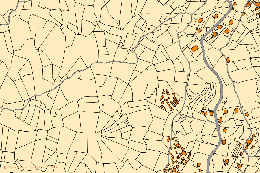 Mappa catastale del centro di Lumarzo: particelle e fabbricati, cartografia Agenzia delle Entrate