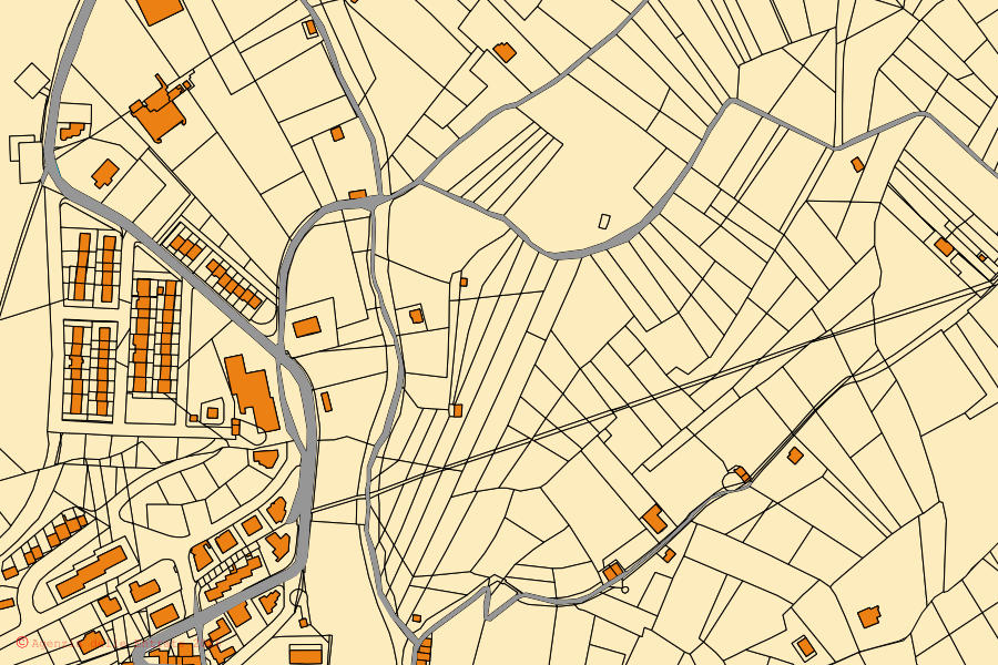 Mappa catastale del centro di Luogosano: particelle e fabbricati, cartografia Agenzia delle Entrate