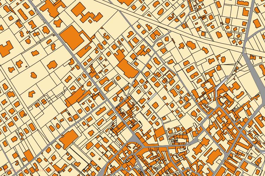 Mappa catastale del centro di Lurate Caccivio: particelle e fabbricati, cartografia Agenzia delle Entrate