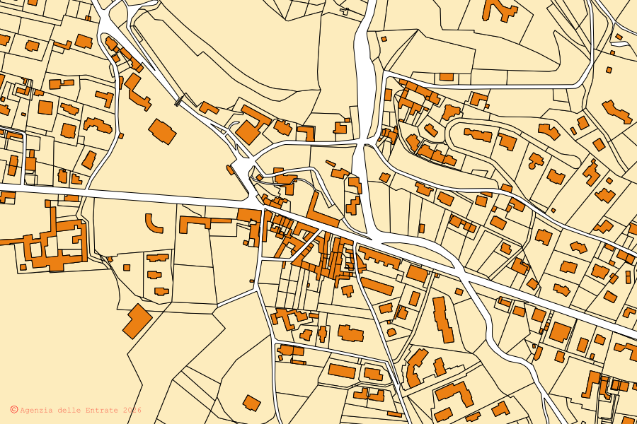 Mappa catastale del centro di Luvinate: particelle e fabbricati, cartografia Agenzia delle Entrate