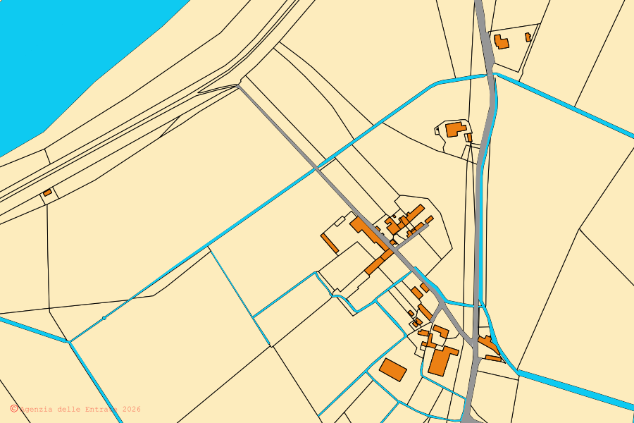 Mappa catastale del centro di Maccastorna: particelle e fabbricati, cartografia Agenzia delle Entrate