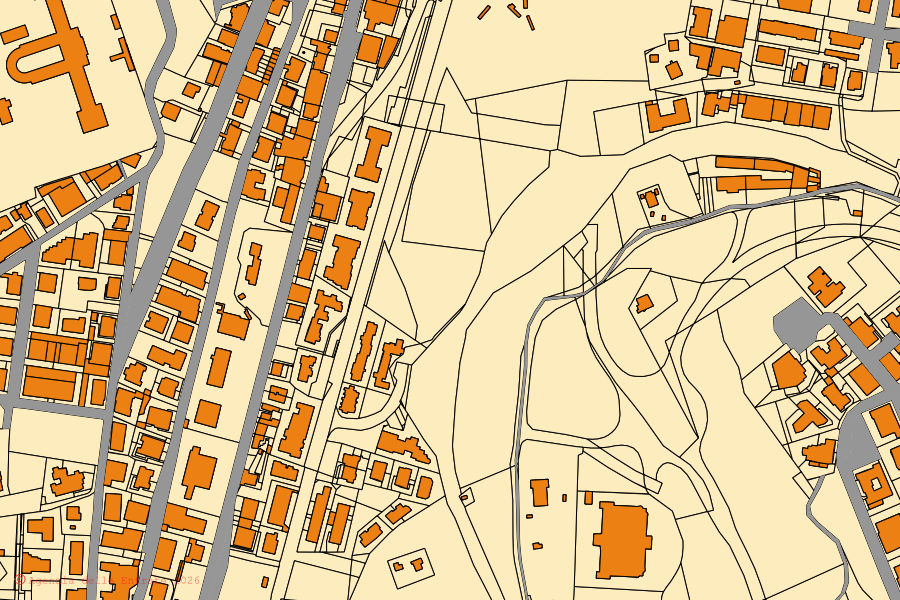 Mappa catastale del centro di Macerata: particelle e fabbricati, cartografia Agenzia delle Entrate