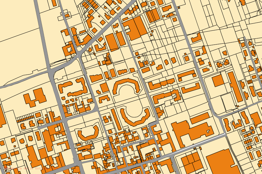 Mappa catastale del centro di Macherio: particelle e fabbricati, cartografia Agenzia delle Entrate