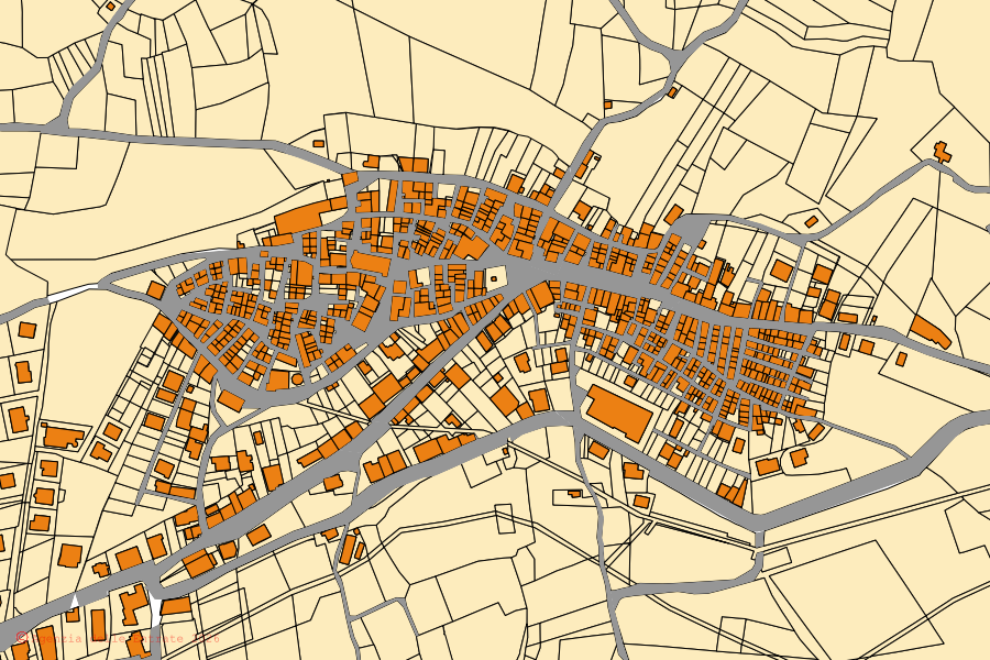 Mappa catastale del centro di Mafalda: particelle e fabbricati, cartografia Agenzia delle Entrate