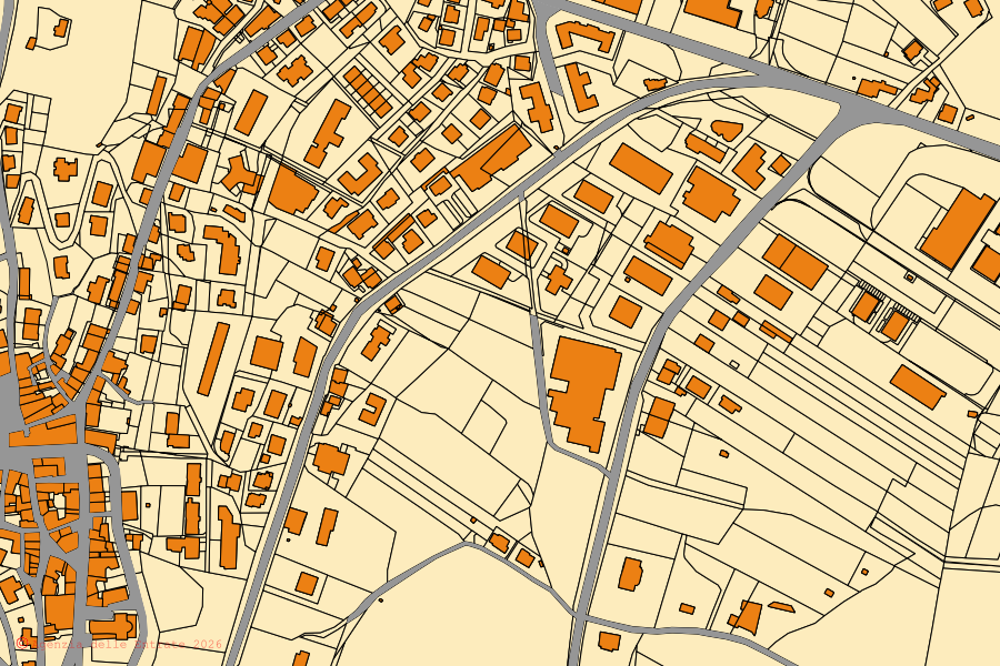 Mappa catastale del centro di Magione: particelle e fabbricati, cartografia Agenzia delle Entrate