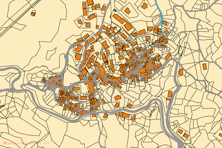 Mappa catastale del centro di Magisano: particelle e fabbricati, cartografia Agenzia delle Entrate