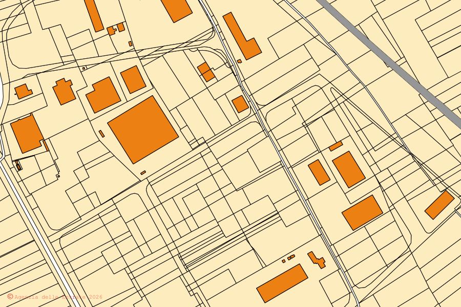 Mappa catastale del centro di Magliano de' Marsi: particelle e fabbricati, cartografia Agenzia delle Entrate