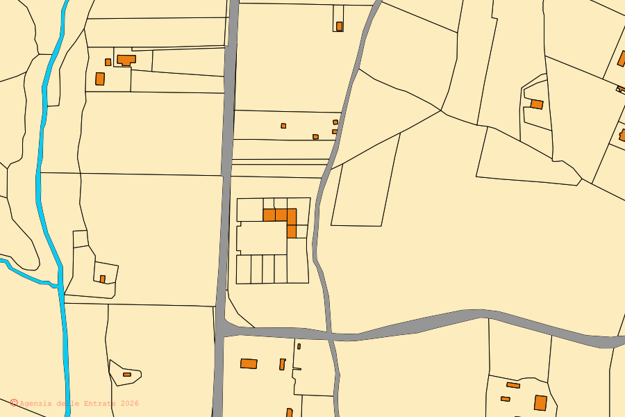 Mappa catastale del centro di Magliano in Toscana: particelle e fabbricati, cartografia Agenzia delle Entrate