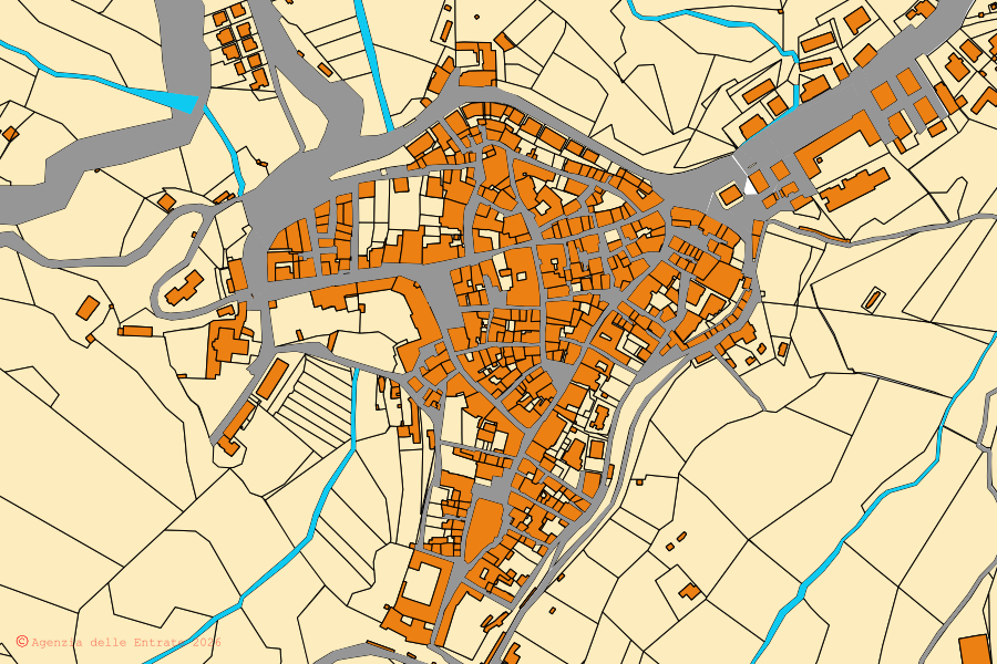 Mappa catastale del centro di Magliano Sabina: particelle e fabbricati, cartografia Agenzia delle Entrate