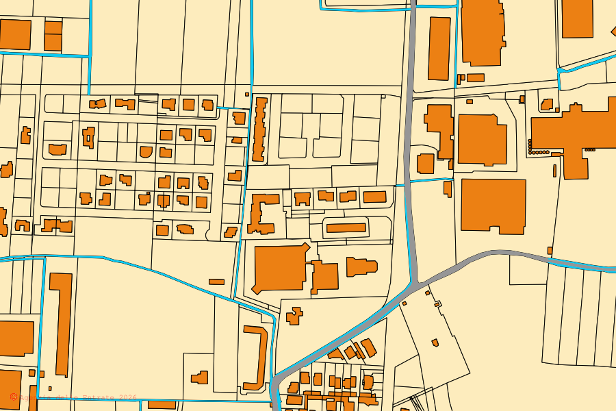 Mappa catastale del centro di Mairano: particelle e fabbricati, cartografia Agenzia delle Entrate
