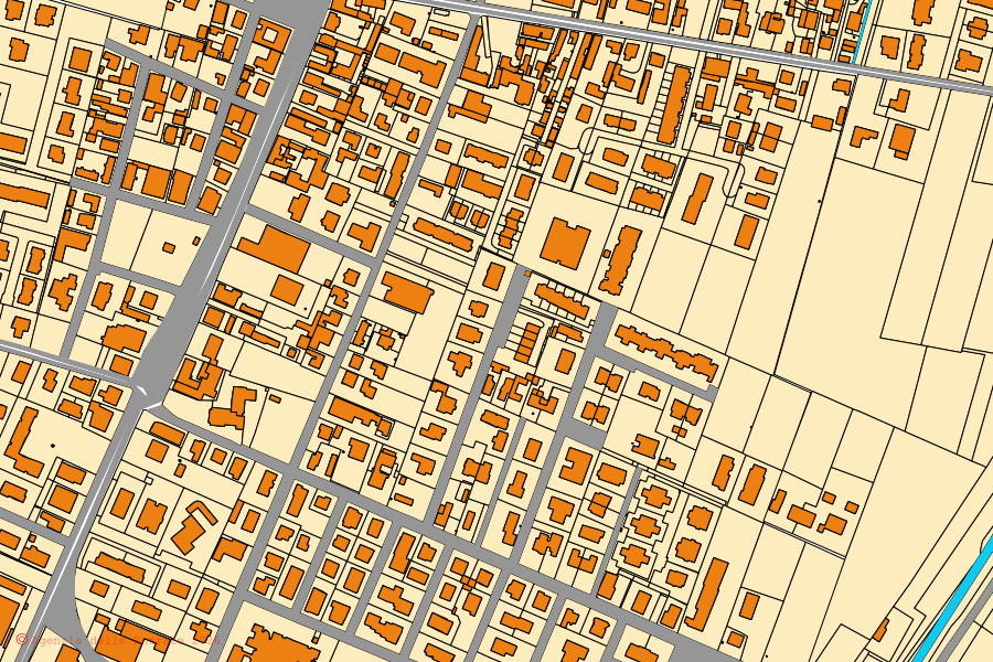 Mappa catastale del centro di Malalbergo: particelle e fabbricati, cartografia Agenzia delle Entrate