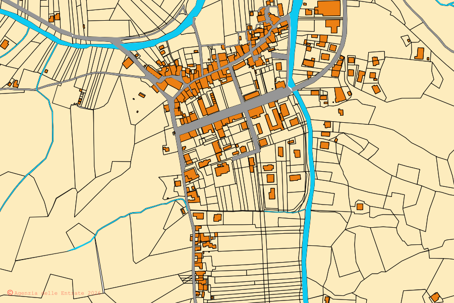 Mappa catastale del centro di Mallare: particelle e fabbricati, cartografia Agenzia delle Entrate