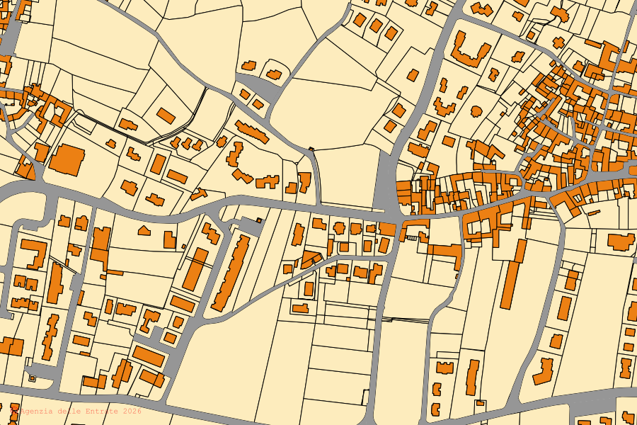 Mappa catastale del centro di Manerba del Garda: particelle e fabbricati, cartografia Agenzia delle Entrate